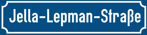 Straßenschild Jella-Lepman-Straße