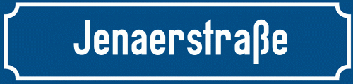 Straßenschild Jenaerstraße zum kostenlosen Download