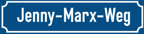 Straßenschild Jenny-Marx-Weg zum kostenlosen Download