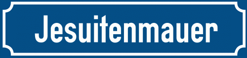 Straßenschild Jesuitenmauer zum kostenlosen Download