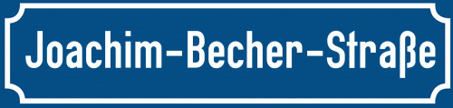 Straßenschild Joachim-Becher-Straße