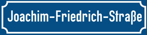 Straßenschild Joachim-Friedrich-Straße zum kostenlosen Download