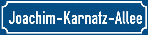 Straßenschild Joachim-Karnatz-Allee