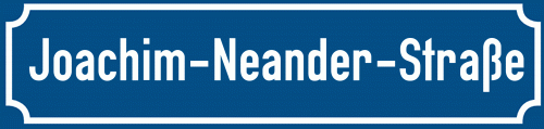 Straßenschild Joachim-Neander-Straße