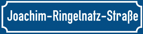 Straßenschild Joachim-Ringelnatz-Straße zum kostenlosen Download