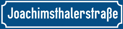 Straßenschild Joachimsthalerstraße zum kostenlosen Download