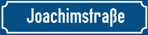 Straßenschild Joachimstraße zum kostenlosen Download