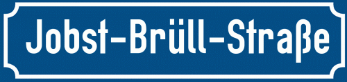 Straßenschild Jobst-Brüll-Straße zum kostenlosen Download