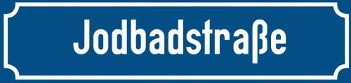 Straßenschild Jodbadstraße