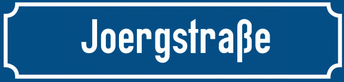 Straßenschild Joergstraße
