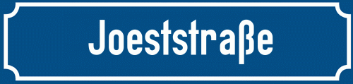 Straßenschild Joeststraße