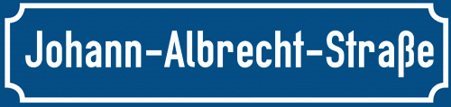 Straßenschild Johann-Albrecht-Straße