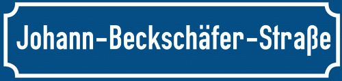 Straßenschild Johann-Beckschäfer-Straße zum kostenlosen Download