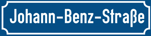 Straßenschild Johann-Benz-Straße