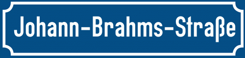 Straßenschild Johann-Brahms-Straße