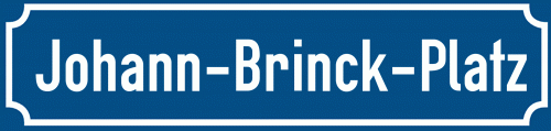 Straßenschild Johann-Brinck-Platz