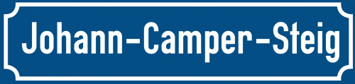 Straßenschild Johann-Camper-Steig