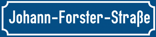 Straßenschild Johann-Forster-Straße