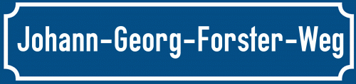 Straßenschild Johann-Georg-Forster-Weg