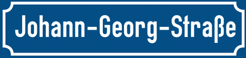 Straßenschild Johann-Georg-Straße zum kostenlosen Download