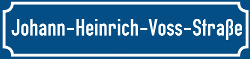 Straßenschild Johann-Heinrich-Voss-Straße
