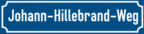 Straßenschild Johann-Hillebrand-Weg