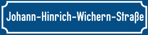 Straßenschild Johann-Hinrich-Wichern-Straße