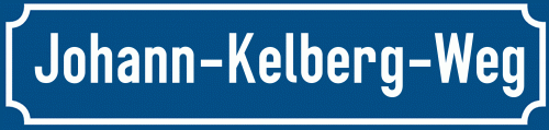Straßenschild Johann-Kelberg-Weg