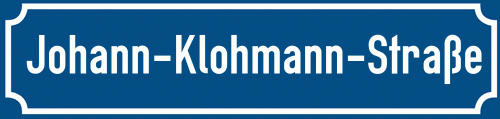 Straßenschild Johann-Klohmann-Straße