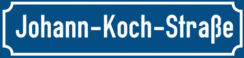 Straßenschild Johann-Koch-Straße zum kostenlosen Download