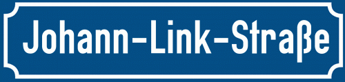 Straßenschild Johann-Link-Straße zum kostenlosen Download