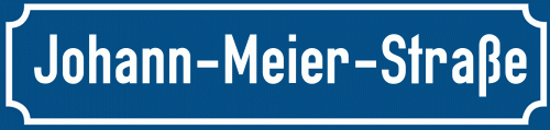 Straßenschild Johann-Meier-Straße zum kostenlosen Download