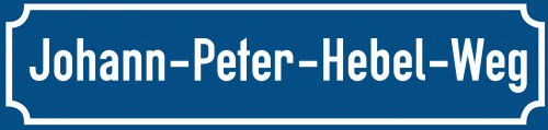 Straßenschild Johann-Peter-Hebel-Weg