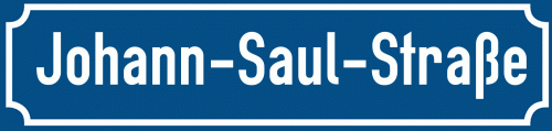 Straßenschild Johann-Saul-Straße zum kostenlosen Download