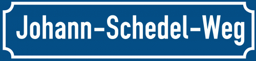 Straßenschild Johann-Schedel-Weg