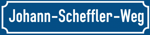 Straßenschild Johann-Scheffler-Weg