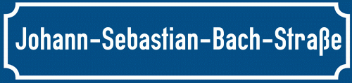 Straßenschild Johann-Sebastian-Bach-Straße zum kostenlosen Download