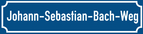 Straßenschild Johann-Sebastian-Bach-Weg zum kostenlosen Download