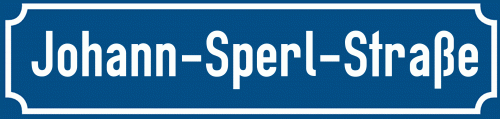 Straßenschild Johann-Sperl-Straße zum kostenlosen Download