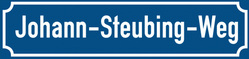 Straßenschild Johann-Steubing-Weg