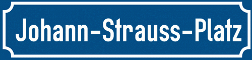Straßenschild Johann-Strauss-Platz