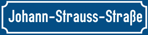 Straßenschild Johann-Strauss-Straße