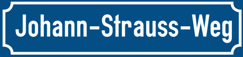 Straßenschild Johann-Strauss-Weg