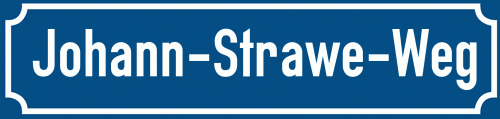 Straßenschild Johann-Strawe-Weg