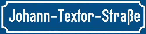 Straßenschild Johann-Textor-Straße