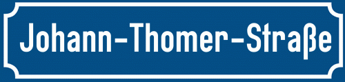 Straßenschild Johann-Thomer-Straße