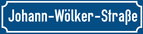 Straßenschild Johann-Wölker-Straße zum kostenlosen Download