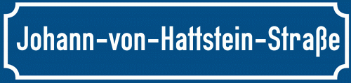 Straßenschild Johann-von-Hattstein-Straße