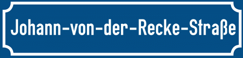 Straßenschild Johann-von-der-Recke-Straße