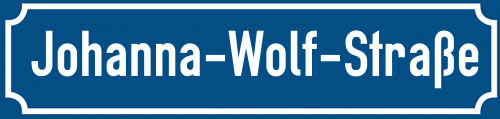 Straßenschild Johanna-Wolf-Straße